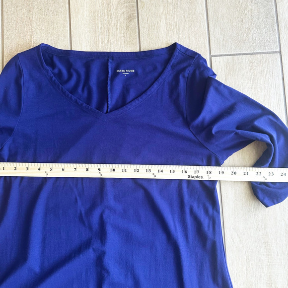 Eileen Fisher Asymmetrical Maxi Dress Large Viscose Jersey Stretch Lagenlook - Picture 8 of 9